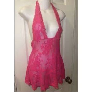 Victoria's Secret Pink Lace Halter Chemise